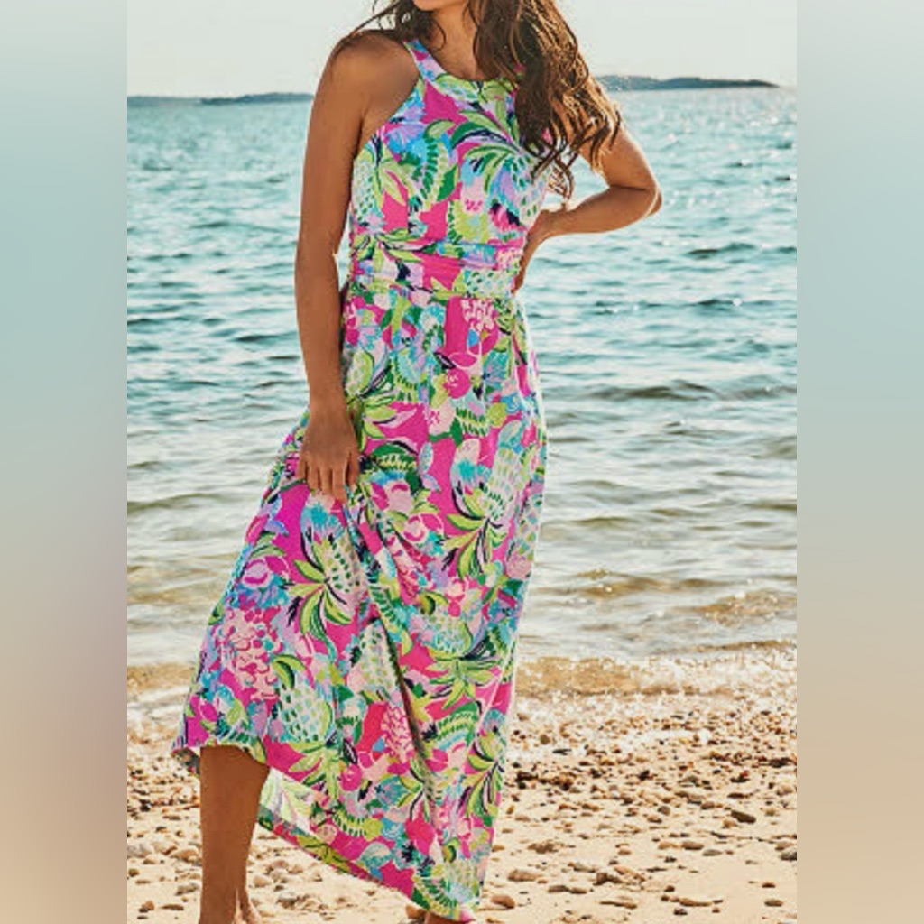 Lilly Pulitzer Tallula Maxi Dress Raise The Bar Xs